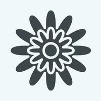 Icon Zinnia. related to Flowers symbol. glyph style. simple design editable. simple illustration vector