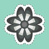 Sticker line cut Violet. related to Flowers symbol. simple design editable. simple illustration vector