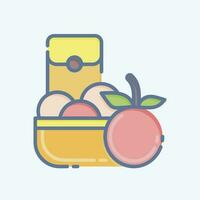 Icon Tangerine. related to Chinese New Year symbol. doodle style. simple design editable vector