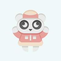 Icon Panda. related to Chinese New Year symbol. flat style. simple design editable vector
