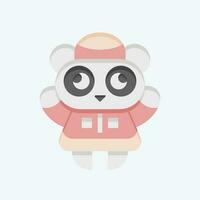 Icon Panda. related to Chinese New Year symbol. flat style. simple design editable vector