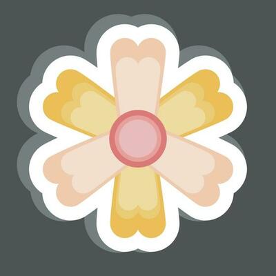 Sticker Marigold. related to Flowers symbol. simple design editable. simple illustration