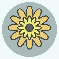 Icon Zinnia. related to Flowers symbol. color mate style. simple design editable. simple illustration vector