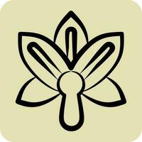 Icon Orchid. related to Flowers symbol. hand drawn style. simple design editable. simple illustration vector