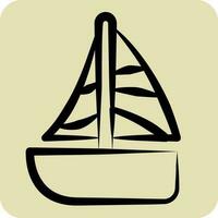 Icon Sailing. related to Hawaii symbol. hand drawn style. simple design editable. vector