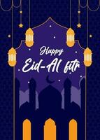 Eid al-fitr vector background. Islamic illustration for holiday background. Fit for banner, backdrop, greeting card, cover. Vector eps 10.