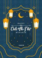 Eid al-fitr vector background. Islamic illustration for holiday background. Fit for banner, backdrop, greeting card, cover. Vector eps 10.