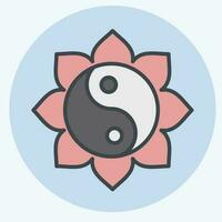 icono yin yang relacionado a chino nuevo año símbolo. color compañero estilo. sencillo diseño editable vector