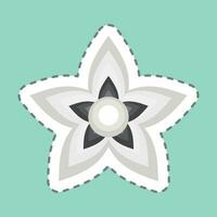 Sticker line cut Jasmine. related to Flowers symbol. simple design editable. simple illustration vector