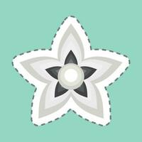 Sticker line cut Jasmine. related to Flowers symbol. simple design editable. simple illustration vector