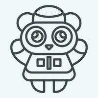 Icon Panda. related to Chinese New Year symbol. line style. simple design editable vector