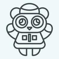 Icon Panda. related to Chinese New Year symbol. line style. simple design editable vector