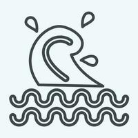 Icon Wave. related to Hawaii symbol. line style. simple design editable. vector