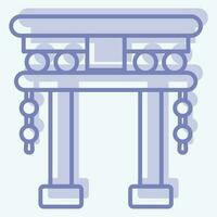 icono torii puerta. relacionado a chino nuevo año símbolo. dos tono estilo. sencillo diseño editable vector