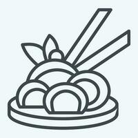 Icon Chinese Noodle. related to Chinese New Year symbol. line style. simple design editable vector