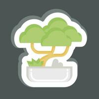 Sticker Bonsai. related to Chinese New Year symbol. simple design editable vector