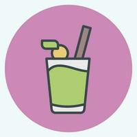 Icon Beverage. related to Hawaii symbol. color mate style. simple design editable. vector
