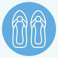 Icon Sandals. related to Hawaii symbol. blue eyes style. simple design editable. vector