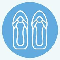 Icon Sandals. related to Hawaii symbol. blue eyes style. simple design editable. vector