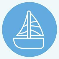 Icon Sailing. related to Hawaii symbol. blue eyes style. simple design editable. vector