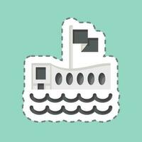 Sticker line cut USS Arizona Memorial. related to Hawaii symbol. simple design editable. vector