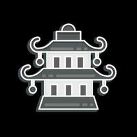 Icon Pagoda. related to Chinese New Year symbol. glossy style. simple design editable vector