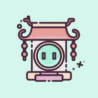 Icon Gate. related to Chinese New Year symbol. MBE style. simple design editable vector