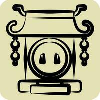 Icon Gate. related to Chinese New Year symbol. hand drawn style. simple design editable vector