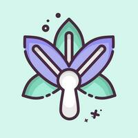 Icon Orchid. related to Flowers symbol. MBE style. simple design editable. simple illustration vector