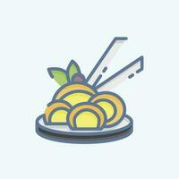 Icon Chinese Noodle. related to Chinese New Year symbol. doodle style. simple design editable vector