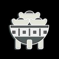 Icon Bowl. related to Chinese New Year symbol. glossy style. simple design editable vector