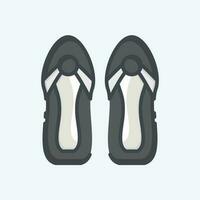 Icon Sandals. related to Hawaii symbol. doodle style. simple design editable. vector