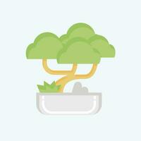 Icon Bonsai. related to Chinese New Year symbol. flat style. simple design editable vector