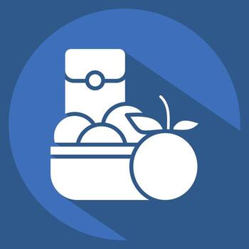 Icon Tangerine. related to Chinese New Year symbol. long shadow style. simple design editable vector