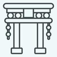 Icon Torii Gate. related to Chinese New Year symbol. line style. simple design editable vector