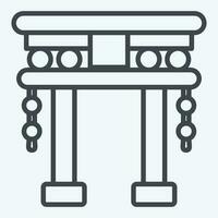 icono torii puerta. relacionado a chino nuevo año símbolo. línea estilo. sencillo diseño editable vector