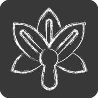 Icon Orchid. related to Flowers symbol. chalk Style. simple design editable. simple illustration vector