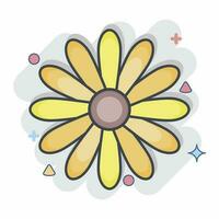 Icon Dahlia. related to Flowers symbol. comic style. simple design editable. simple illustration vector