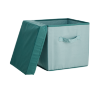 fabric box square fabric basket with cut out isolated on background transparent png