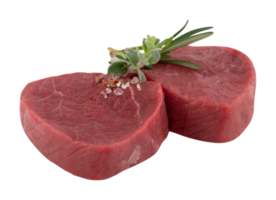 fresco carne de porco, cortar para dentro peças, bife pronto para estar grelhado com cortar Fora isolado em transparente fundo png