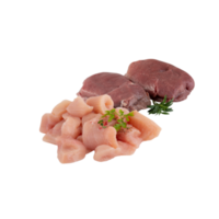 Fresh pork cut into pieces with cut out isolated on transparent background png