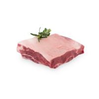 large pieces of fresh pork cut into squares with cut out isolated on transparent background png