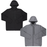 Long sleeve hoodie  Two head covers arranged in a row with cut out isolated on background transparent png