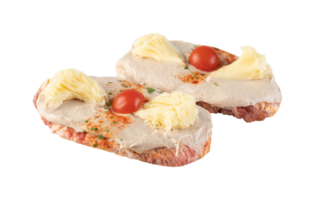 fresco carne de porco, cortar para dentro peças, bife pronto para estar grelhado com cortar Fora isolado em transparente fundo png