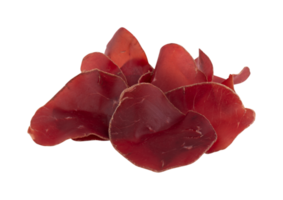 Dried Beef Salami bresaola with cut out isolated on transparent background png