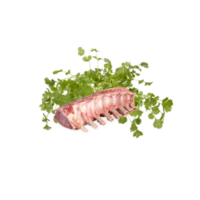 Fresh pork ribs on parsley isolated transparent background png