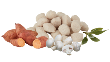 köttbulle, svamp, potatis isolerat transparent bakgrund png