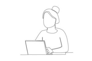 A woman with computer skills vector