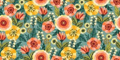 Folk floral seamless pattern. Modern abstract design for paper, cover, fabric, pacing and other users vector