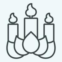 Icon Candle. related to Chinese New Year symbol. line style. simple design editable vector